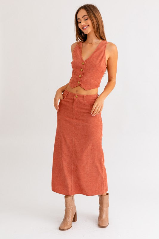 Le Lis Cord Maxi Skirt