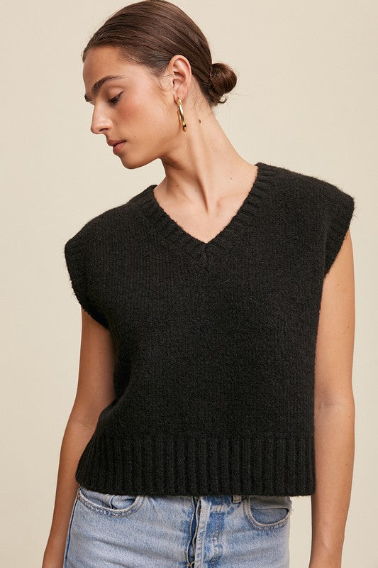 Listicle Soft Touch Cropped Knit Vest