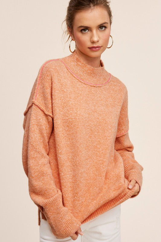 La Miel Ribbed Neck Sweater