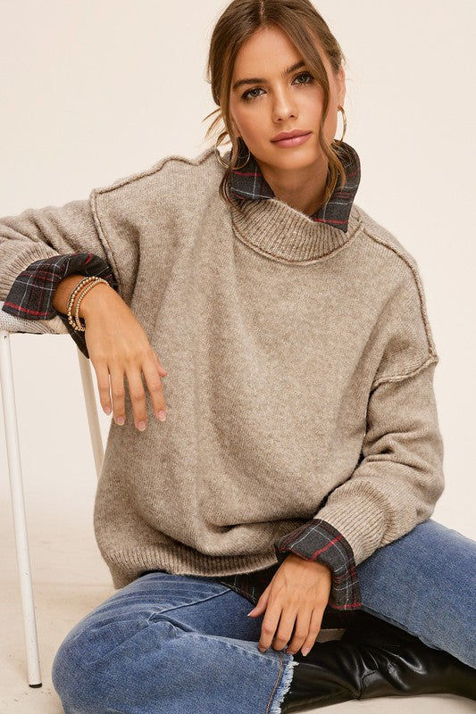 La Miel Ribbed Neck Sweater