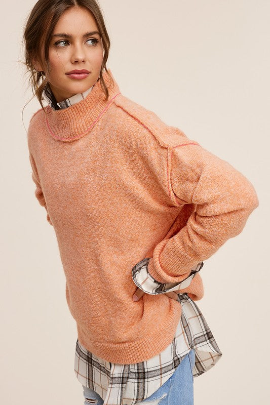 La Miel Ribbed Neck Sweater