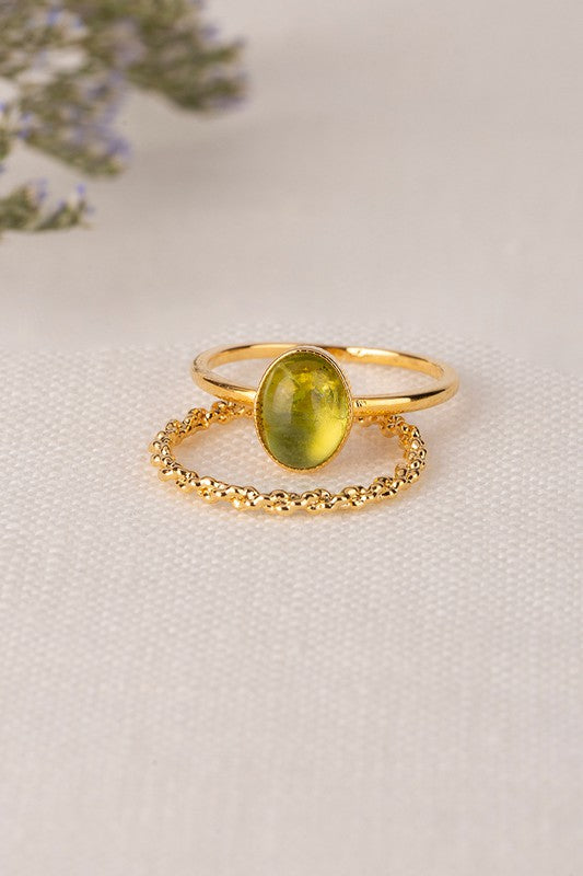 Lilou Natural Stone Ring Set